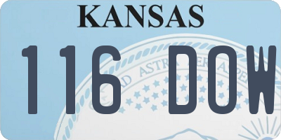 KS license plate 116DOW