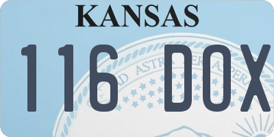 KS license plate 116DOX