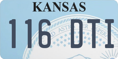 KS license plate 116DTI