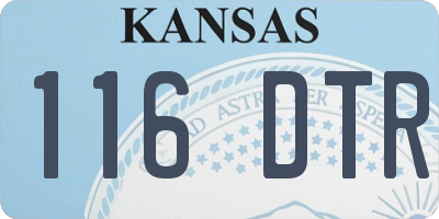 KS license plate 116DTR