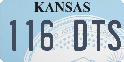 KS license plate 116DTS