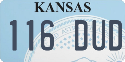 KS license plate 116DUD