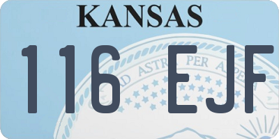 KS license plate 116EJF