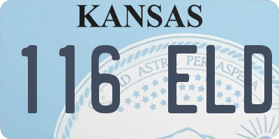 KS license plate 116ELD