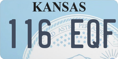 KS license plate 116EQF