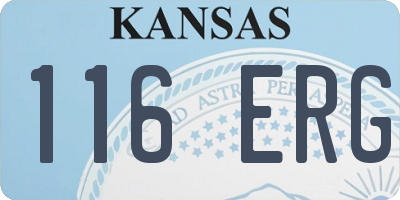 KS license plate 116ERG