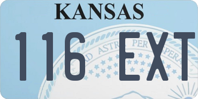 KS license plate 116EXT