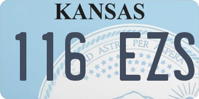 KS license plate 116EZS