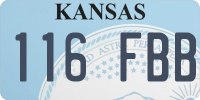 KS license plate 116FBB