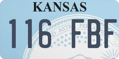 KS license plate 116FBF