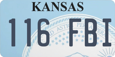 KS license plate 116FBI