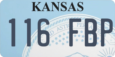 KS license plate 116FBP