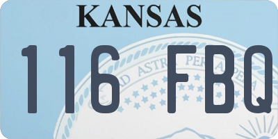 KS license plate 116FBQ