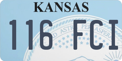KS license plate 116FCI