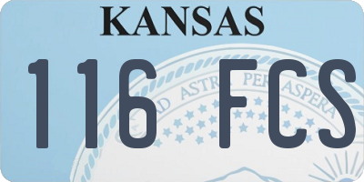 KS license plate 116FCS