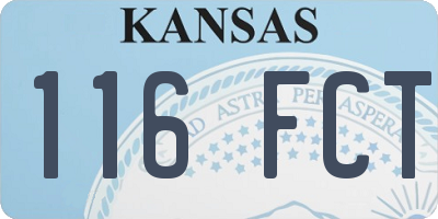 KS license plate 116FCT