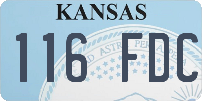 KS license plate 116FDC