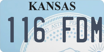 KS license plate 116FDM