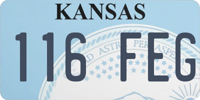 KS license plate 116FEG