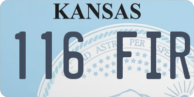 KS license plate 116FIR