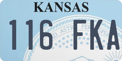 KS license plate 116FKA