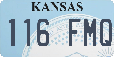 KS license plate 116FMQ