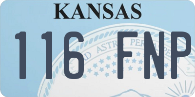 KS license plate 116FNP