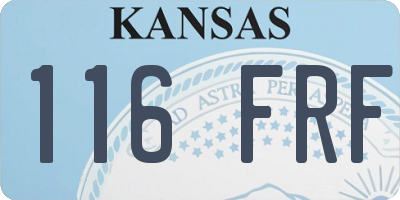 KS license plate 116FRF