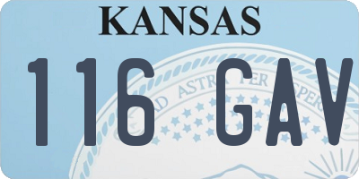 KS license plate 116GAV