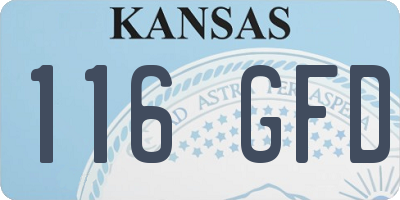 KS license plate 116GFD