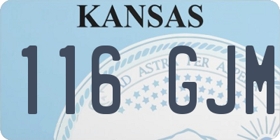 KS license plate 116GJM