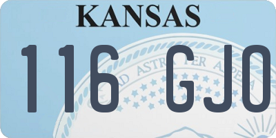 KS license plate 116GJO