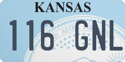 KS license plate 116GNL