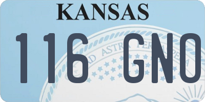 KS license plate 116GNO