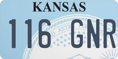 KS license plate 116GNR