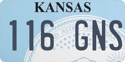 KS license plate 116GNS