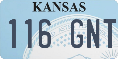KS license plate 116GNT