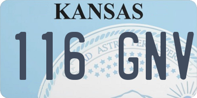 KS license plate 116GNV