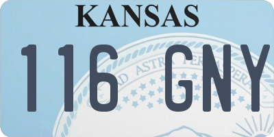 KS license plate 116GNY