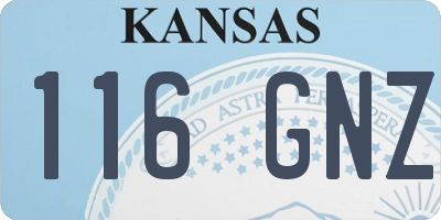 KS license plate 116GNZ