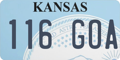 KS license plate 116GOA