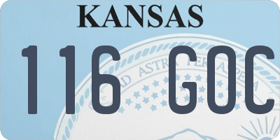 KS license plate 116GOC