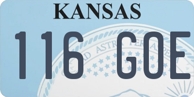 KS license plate 116GOE