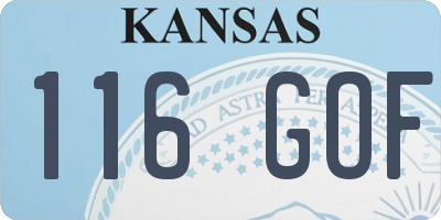 KS license plate 116GOF