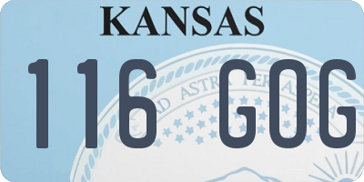 KS license plate 116GOG