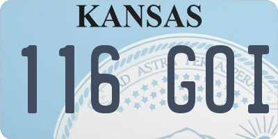 KS license plate 116GOI