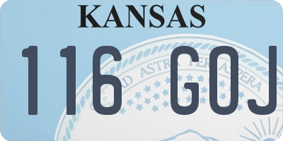 KS license plate 116GOJ