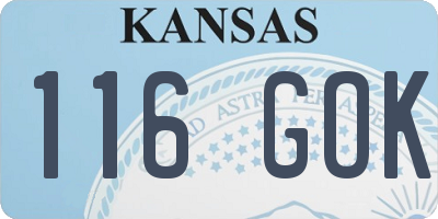 KS license plate 116GOK