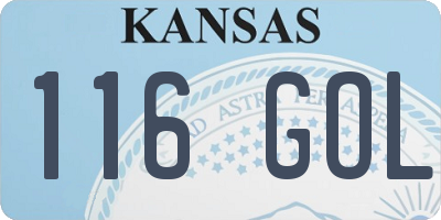 KS license plate 116GOL