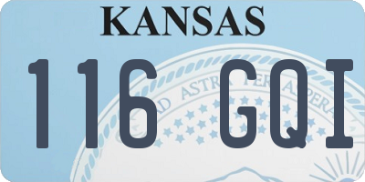 KS license plate 116GQI